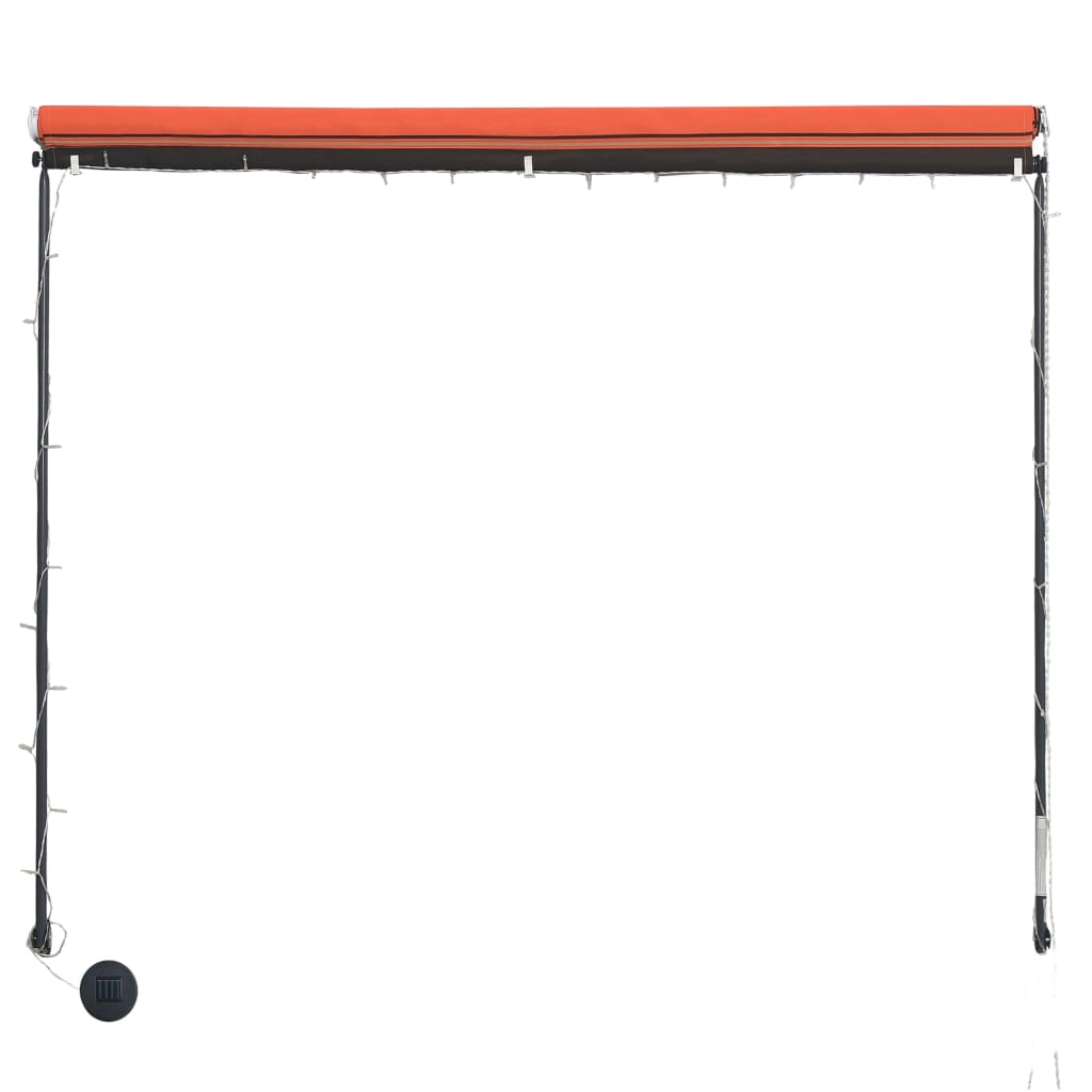 Сенник с падащо рамо с LED, 300х150 см, оранжево и кафяво
