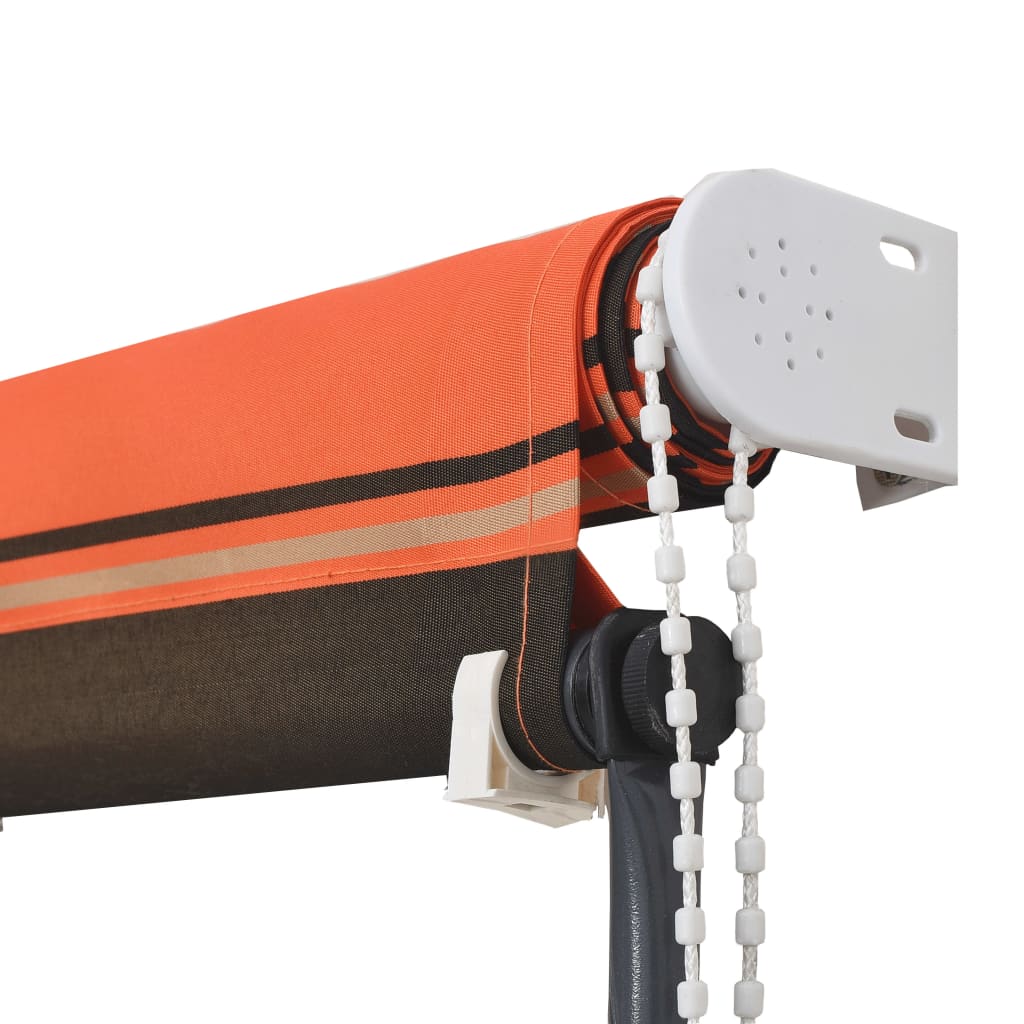 Сенник с падащо рамо с LED, 300х150 см, оранжево и кафяво