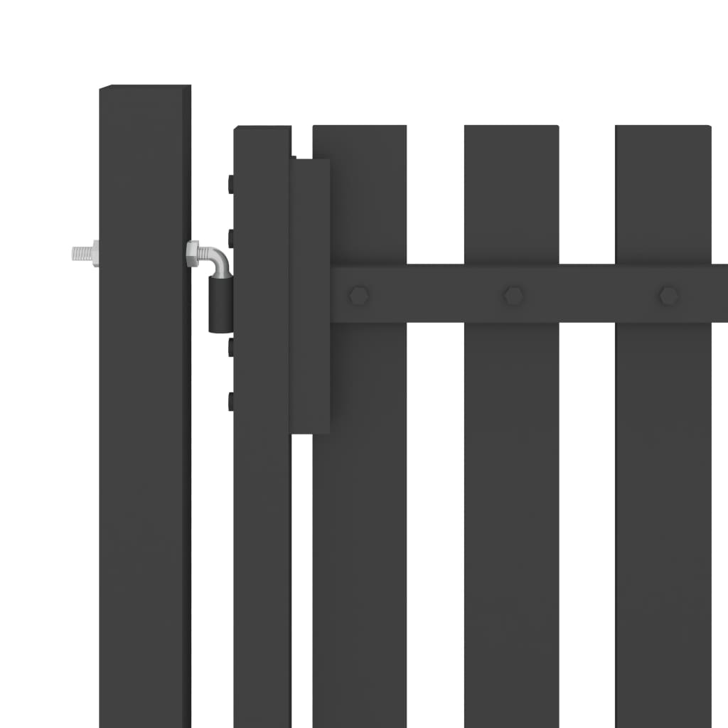 Градинска порта за ограда, стомана, 1x2,5 м, антрацит