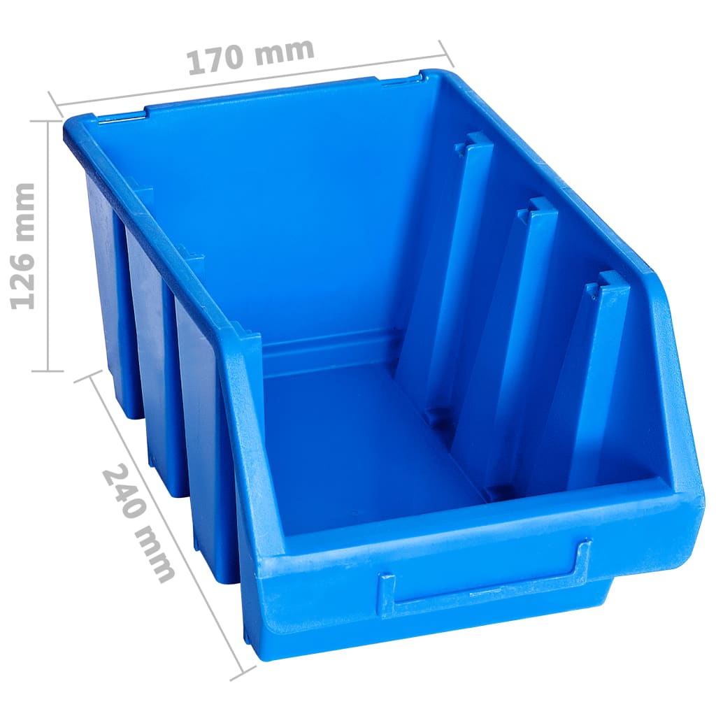 Стифиращи контейнери за съхранение, 20 бр, сини, пластмаса