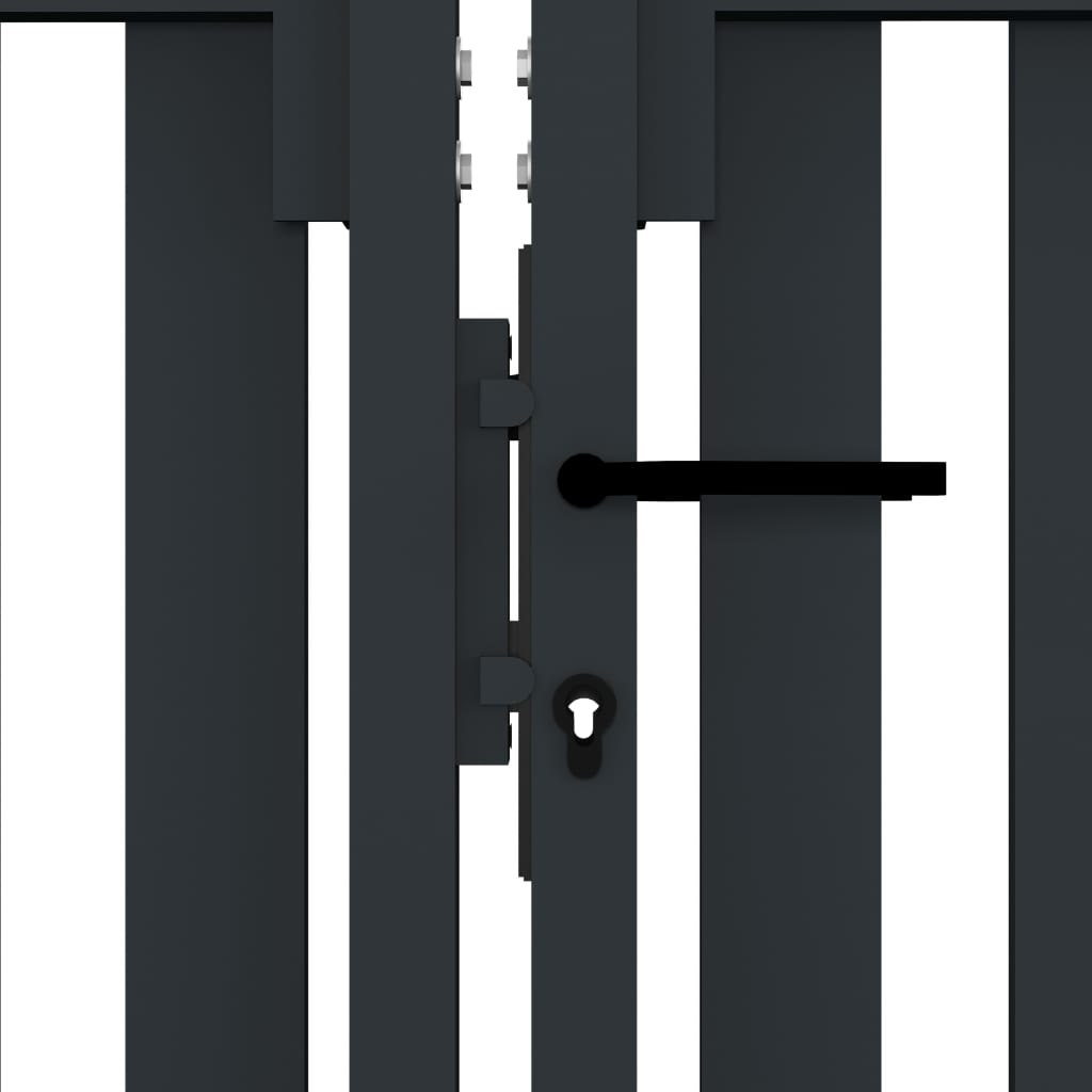 Стоманена порта с двойна врата, 306x125 см, антрацит