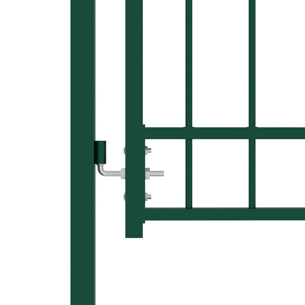 Оградна врата с шипове, стомана, 100x100 см, зелена