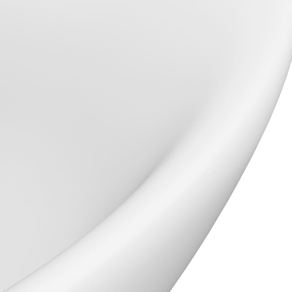 Мивка с преливник лукс овал бял мат 58,5x39 см керамика