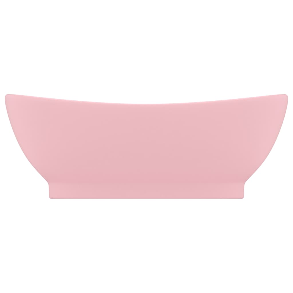 Мивка с преливник лукс овал розов мат 58,5x39 см керамика