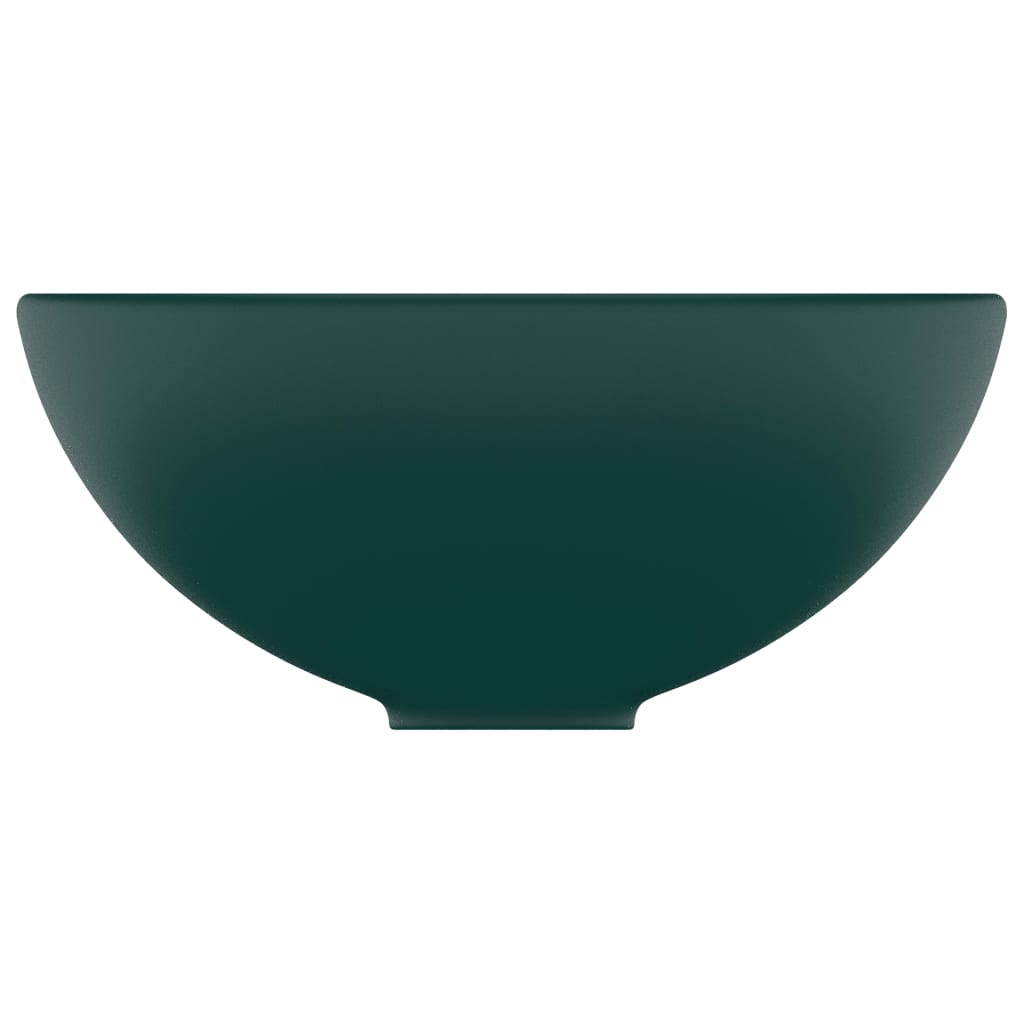 Мивка за баня лукс кръгла тъмнозелен мат 32,5x14 см керамика