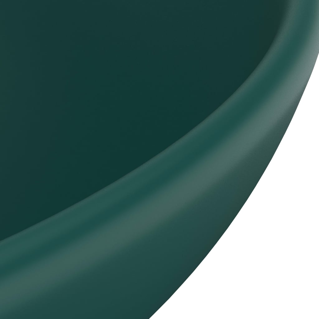 Мивка за баня лукс кръгла тъмнозелен мат 32,5x14 см керамика