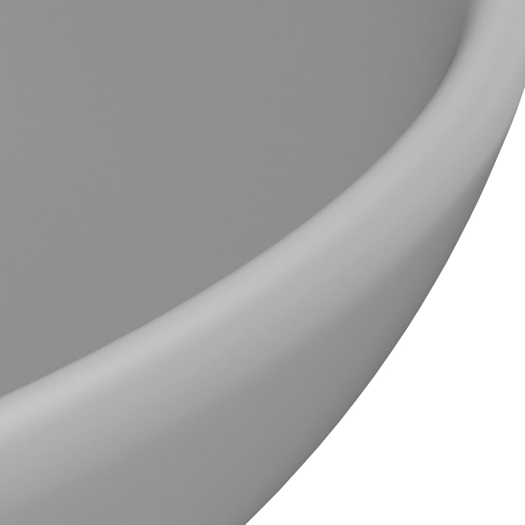 Мивка за баня лукс кръгла светлосив мат 32,5x14 см керамика