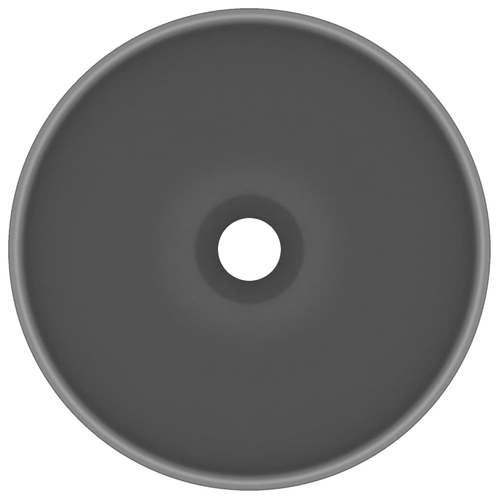 Мивка за баня лукс кръгла тъмносив мат 32,5x14 см керамика