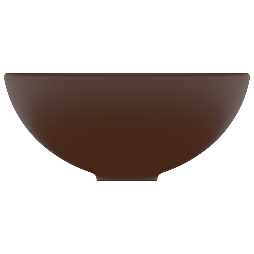 Мивка за баня лукс кръгла тъмнокафяв мат 32,5x14 см керамика