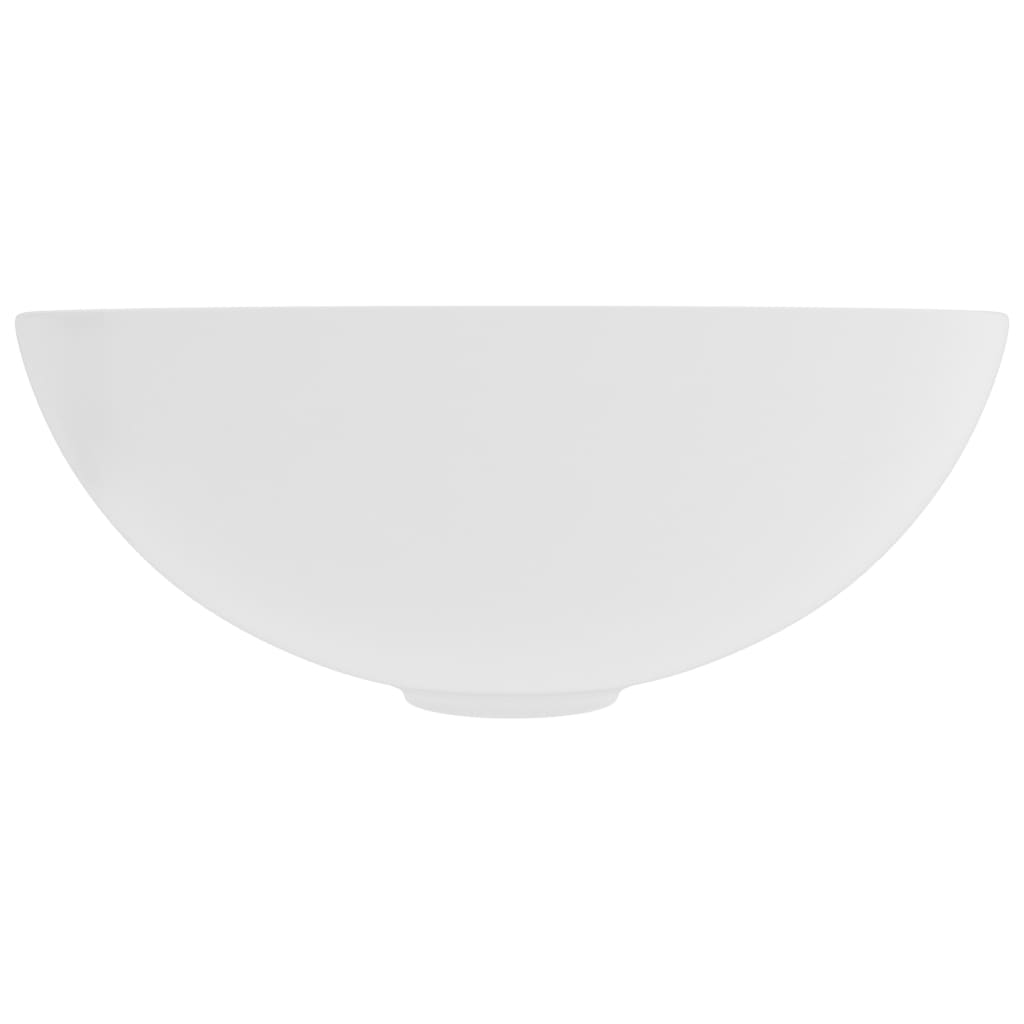 Керамична мивка за баня, матово бяла, кръгла