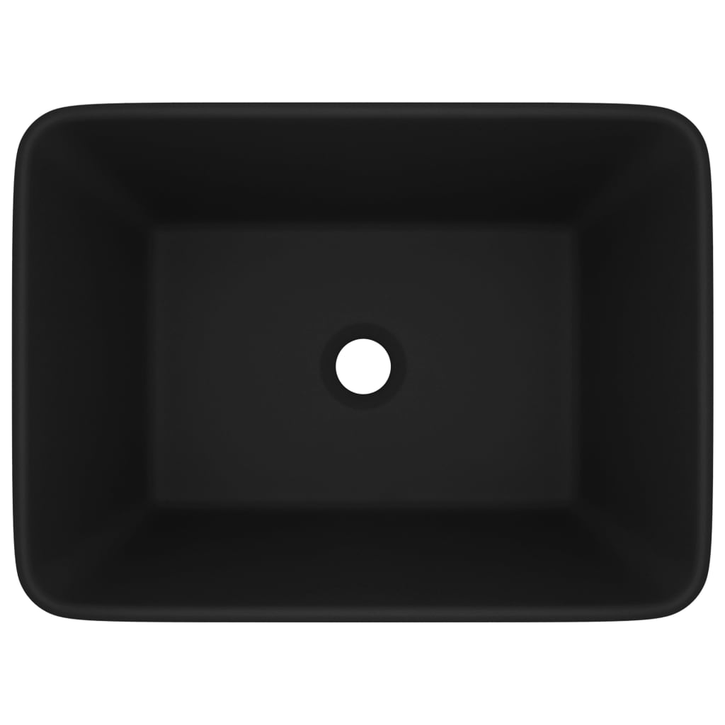 Луксозна мивка, матово черна, 41x30x12 см, керамика