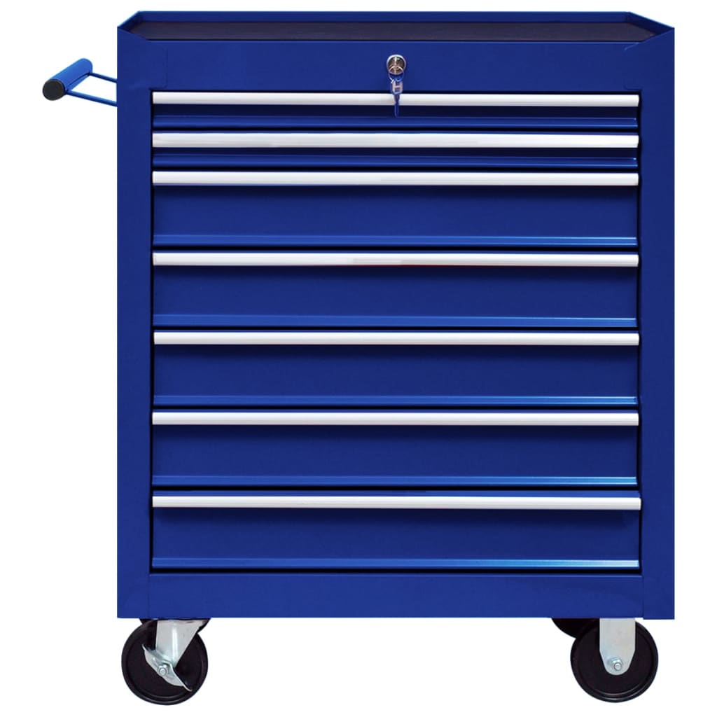Количка за инструменти със 7 чекмеджета, синя
