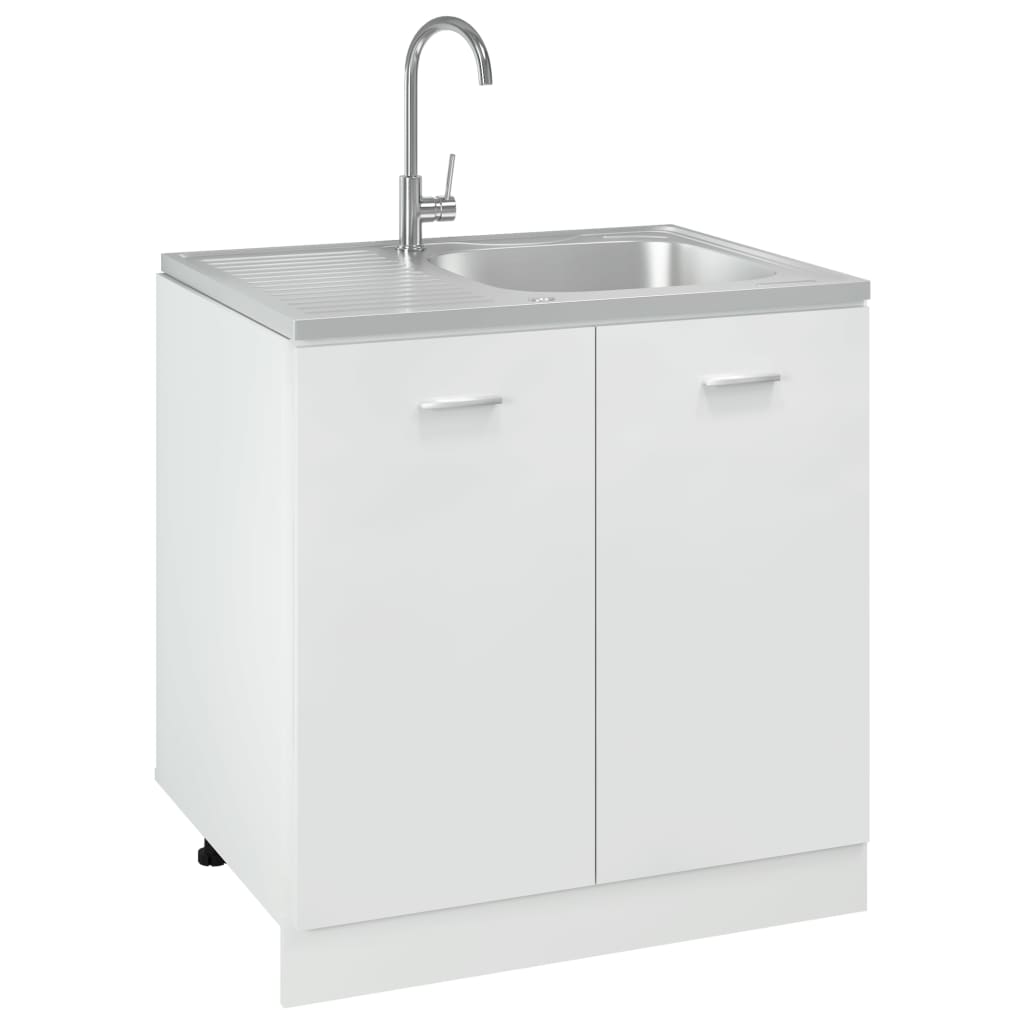 Кухненска мивка със сифон, сребриста, 800x600x155 мм, инокс