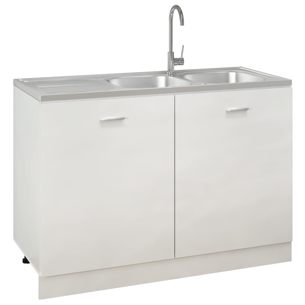 Кухненска мивка с две корита, сребриста, 1200x600x155 мм, инокс