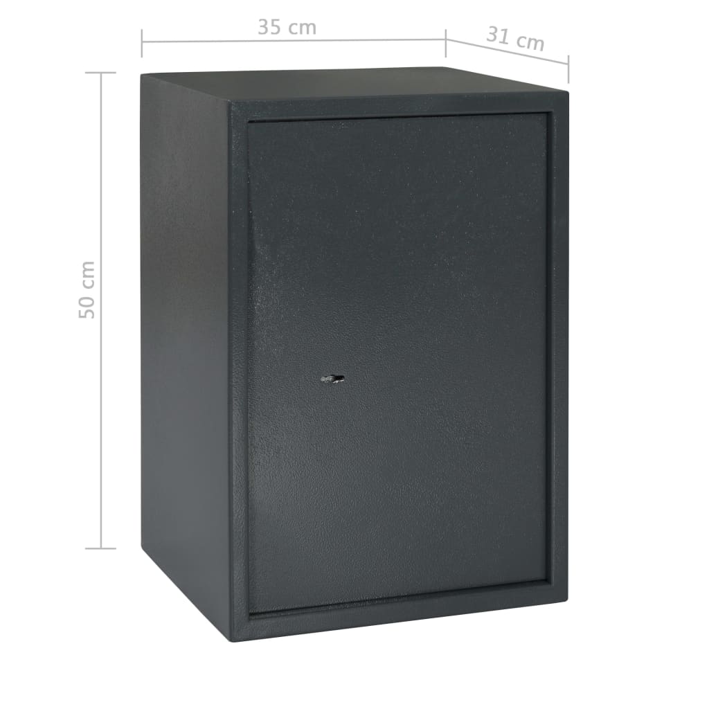 Механичен сейф, тъмносив, 35x31x50 см, стомана 