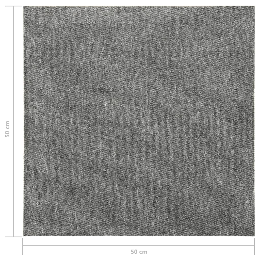 Килимни плочки за под, 20 бр, 5 кв.м., 50x50 см, сиви