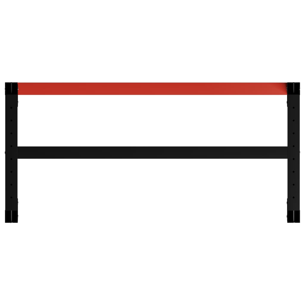 Рамка за работна маса, метал, 120x57x79 см, черно и червено