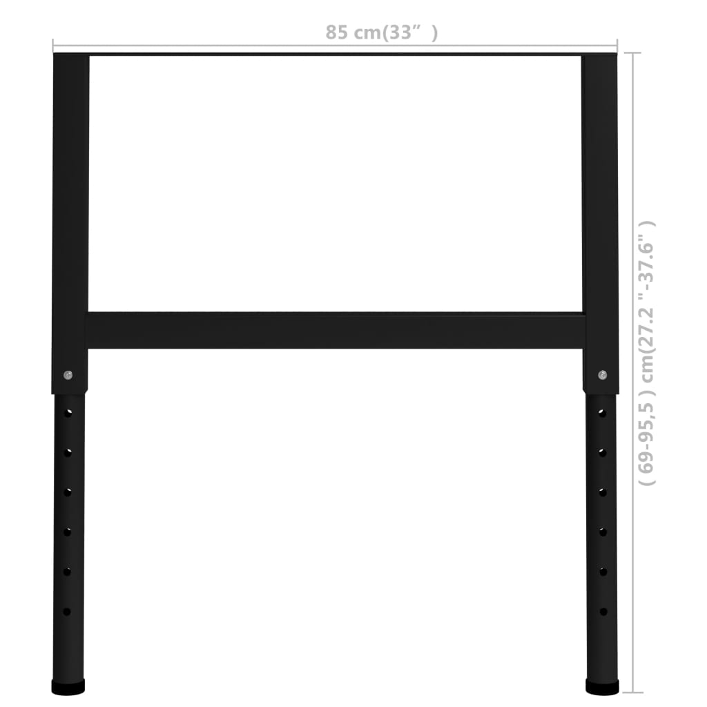 Подвижни рамки за работна маса 2 бр метал 85x(69-95,5) см черни