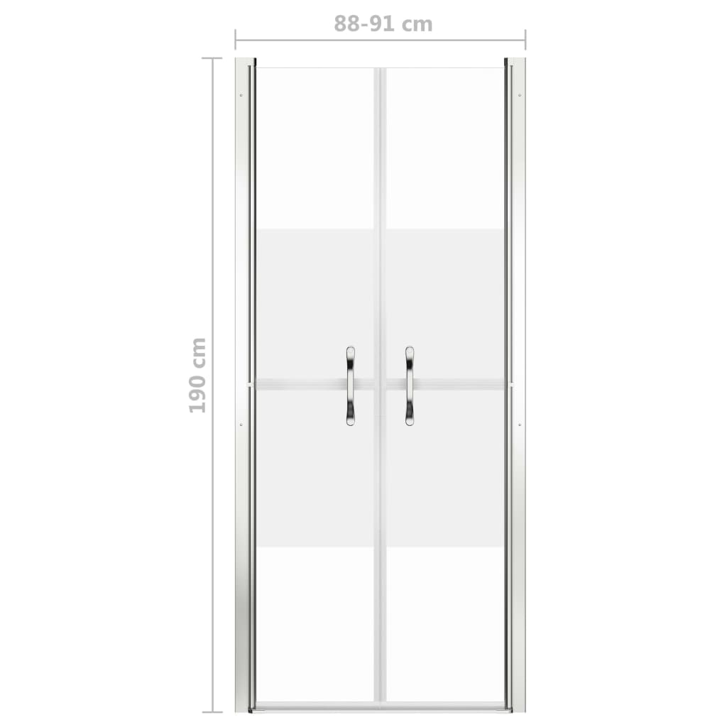 Врата за душ, полуматирано ESG стъкло, 91x190 см