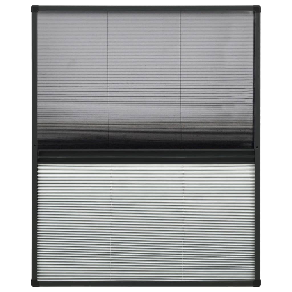 Алуминиев плисе комарник за прозорци със сенник, 60x80 см