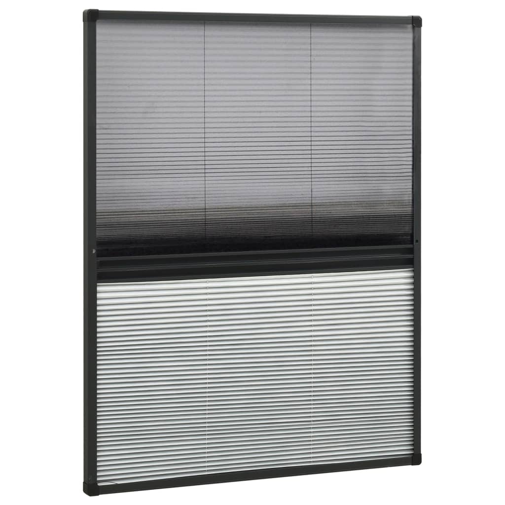 Алуминиев плисе комарник за прозорци със сенник, 60x80 см