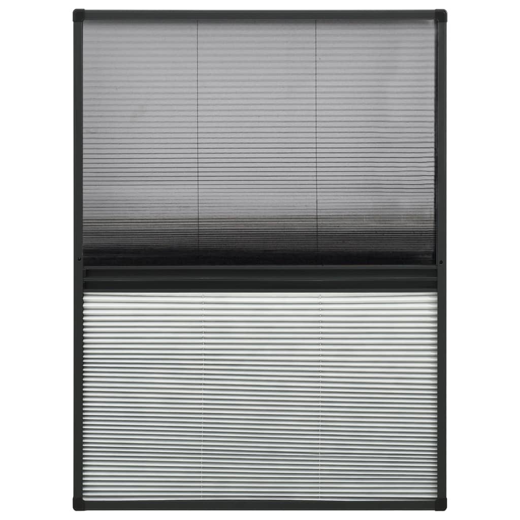 Алуминиев плисе комарник за прозорци със сенник, 80x120 см