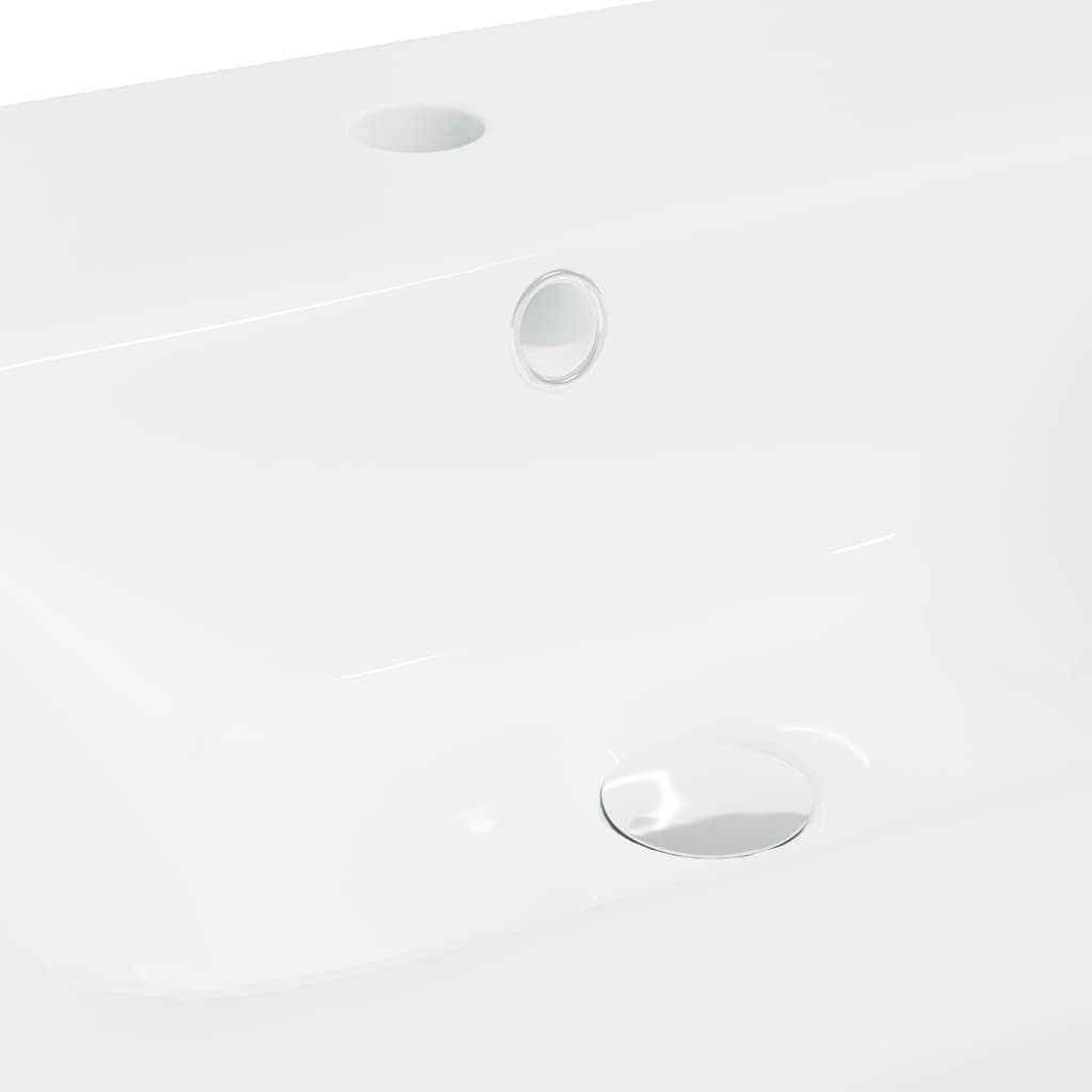 Мивка за вграждане с кран, 42x39x18 см, керамична, бяла