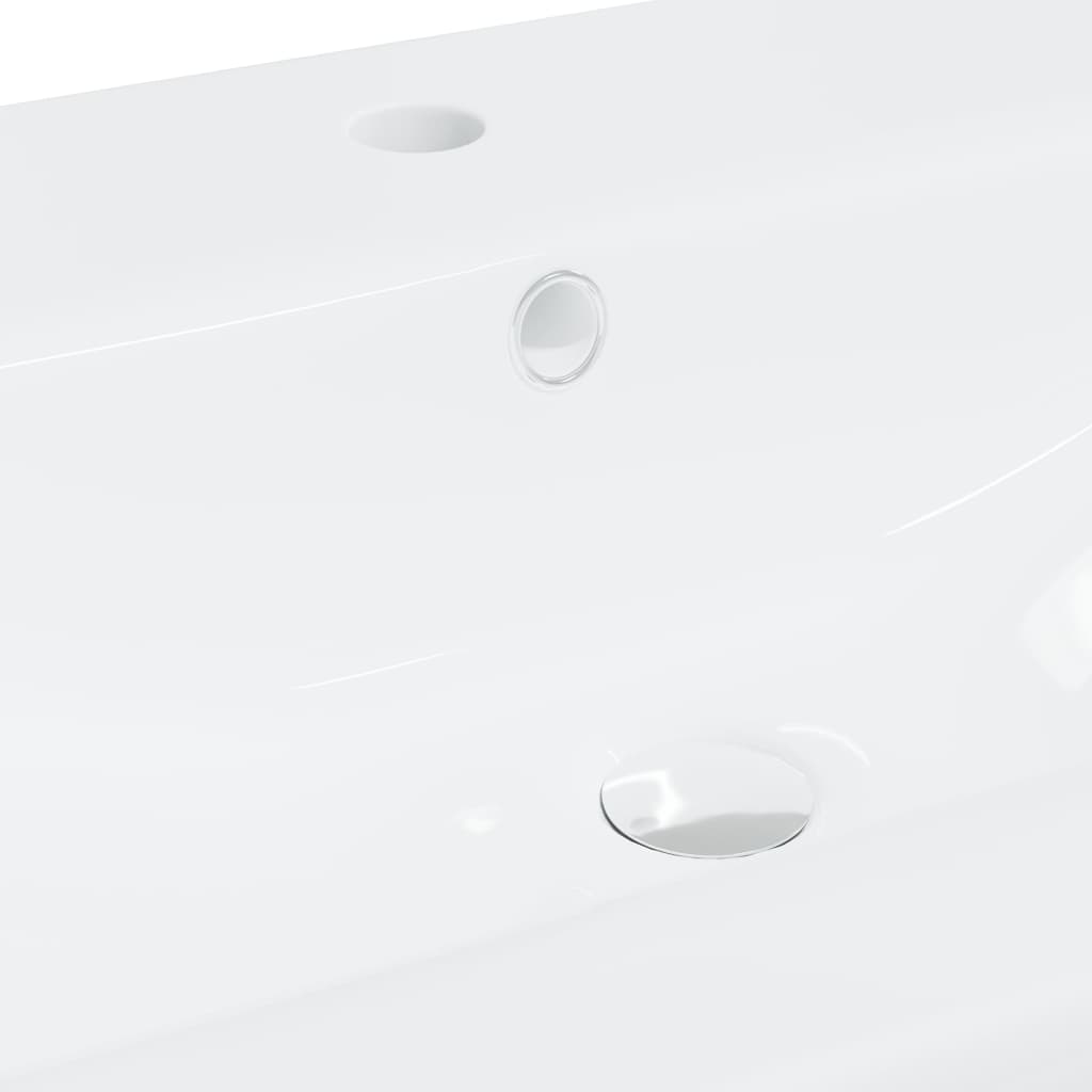 Мивка за вграждане с кран, 91x39x18 см, керамична, бяла