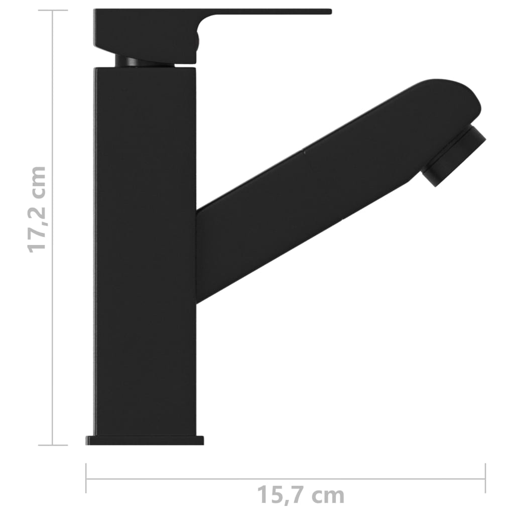 Смесител за баня с функция за издърпване, сив, 157x172 мм