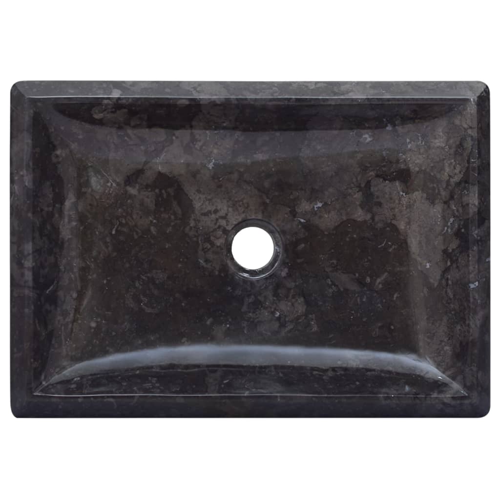Черна мивка, 50x35x10 см, мрамор