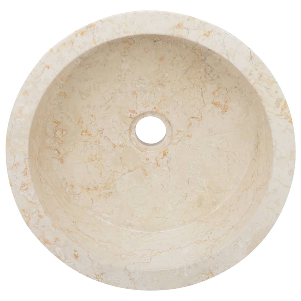 Кремава мивка, Ø40x15 см, мрамор