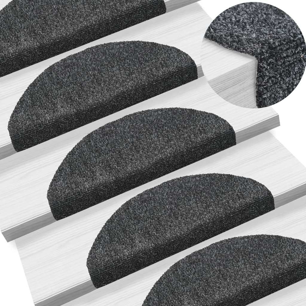 Самозалепващи стелки за стъпала, 5 бр, тъмносиви, 65x21x4 см