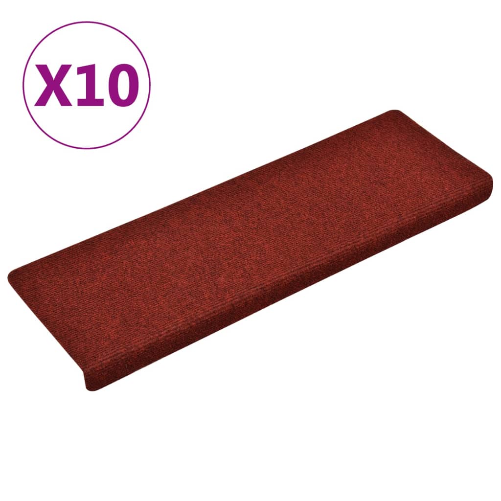 Стелки за стъпала, 10 бр, червени, 65x21x4 см, иглонабита тъкан
