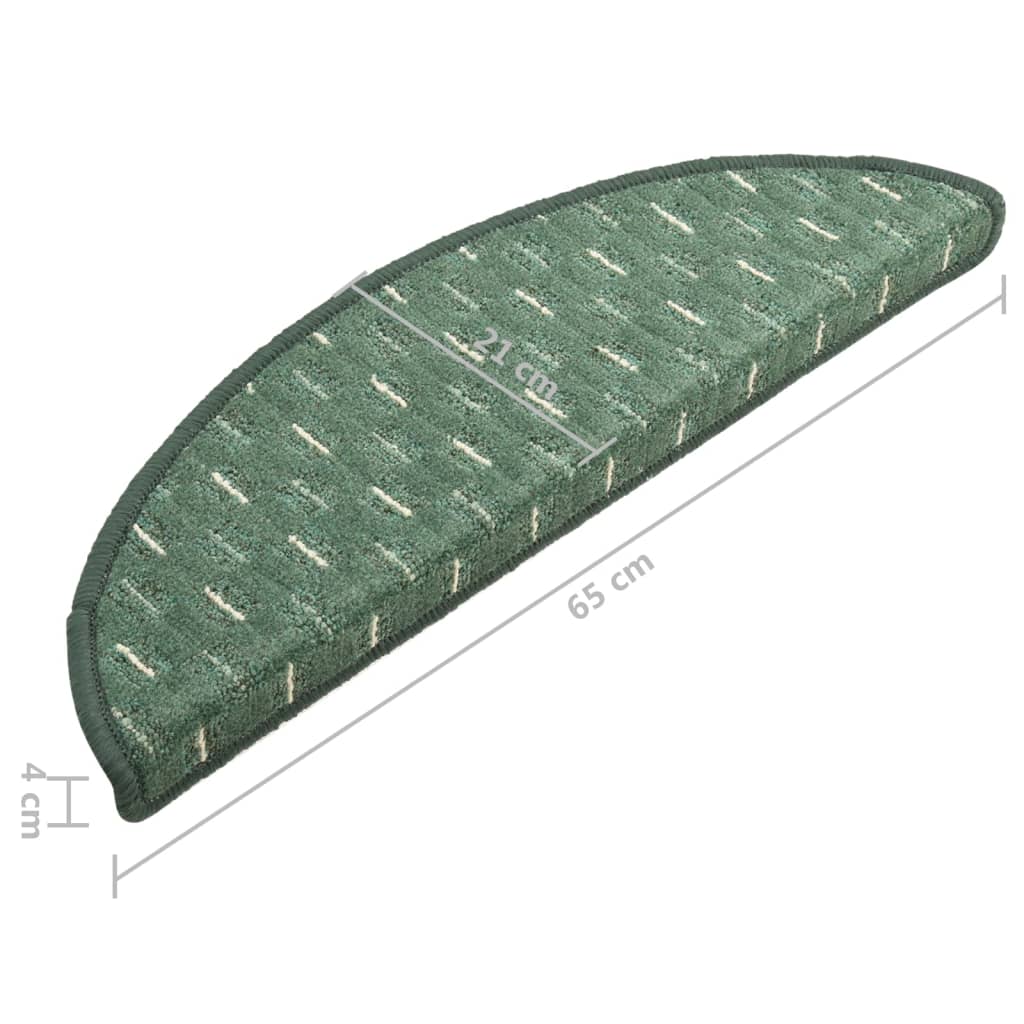 Постелки за стъпала, 15 бр, зелени, 65x25 см