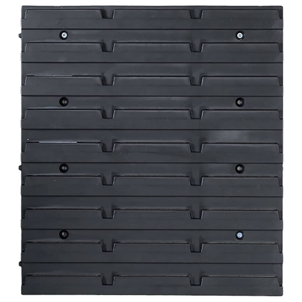 Стенен органайзер с 96 бр кутии за инструменти синьо и черно