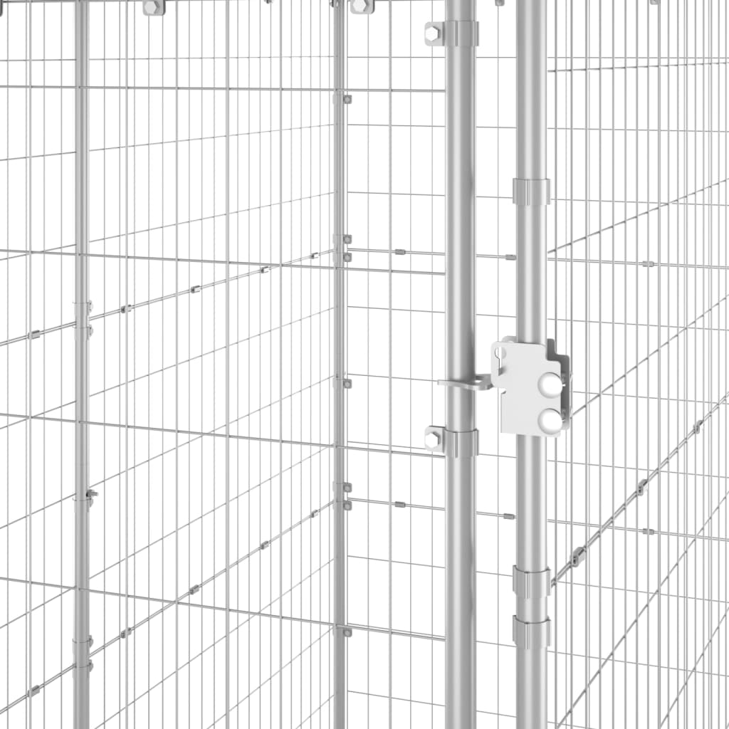 Външна клетка за кучета с покрив, стомана, 110x220x180 см