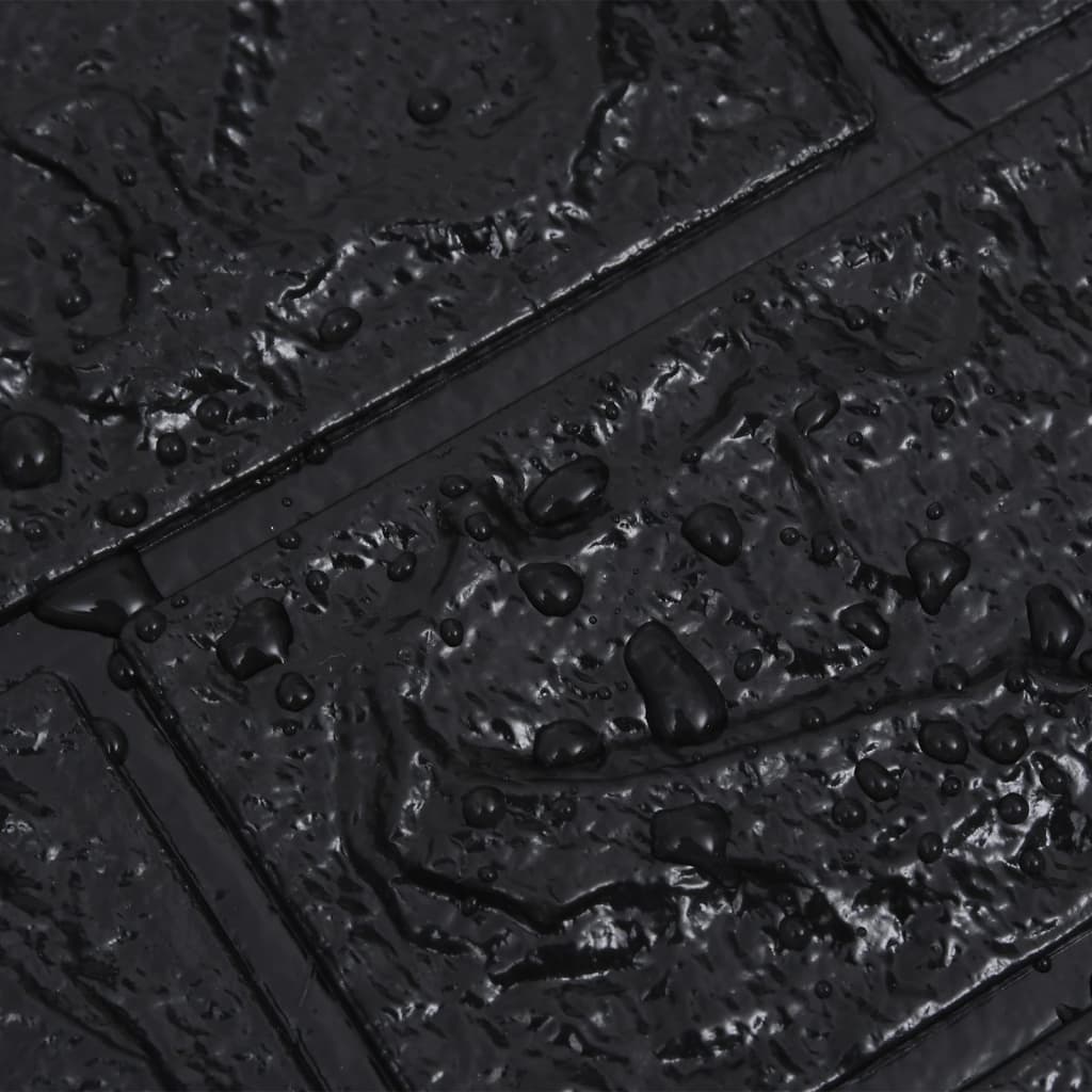 3D тапети Тухли, самозалепващи се, 10 бр, черни
