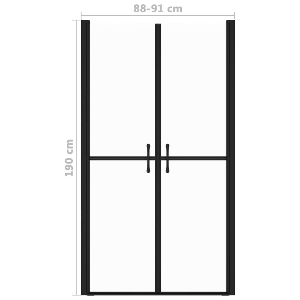 Врата за душ, прозрачно ESG стъкло, (88-91)x190 см
