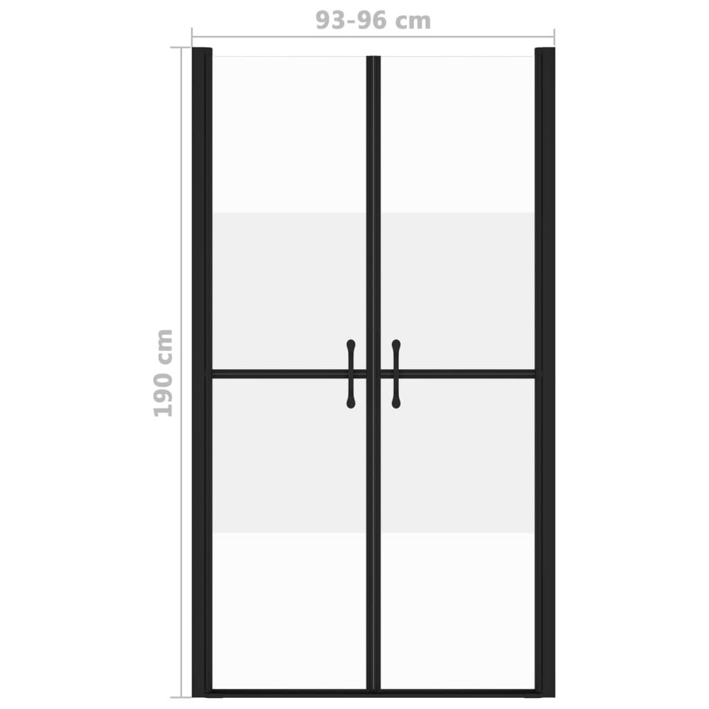 Врата за душ, полуматирано ESG стъкло, (93-96)x190 см