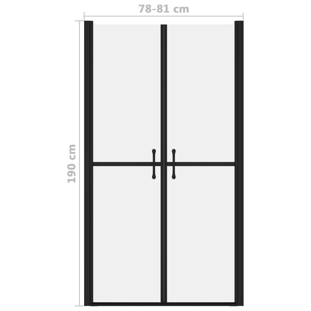 Врата за душ, матирано ESG стъкло, (78-81)x190 см