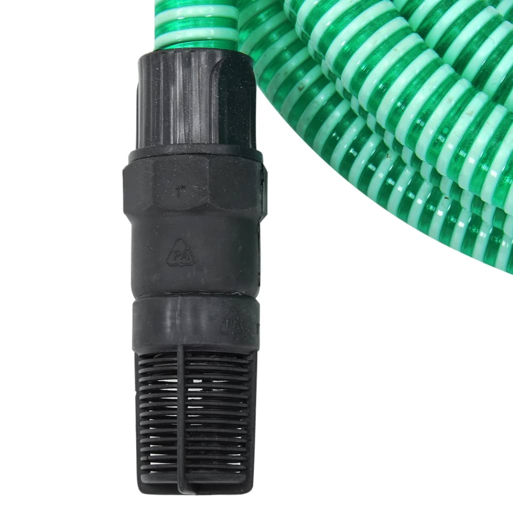 Смукателен маркуч с PVC конектори, 10 м, 22 мм, зелен
