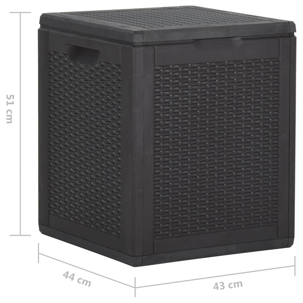 Градинска кутия за съхранение, 90 л, черна, PP ратан