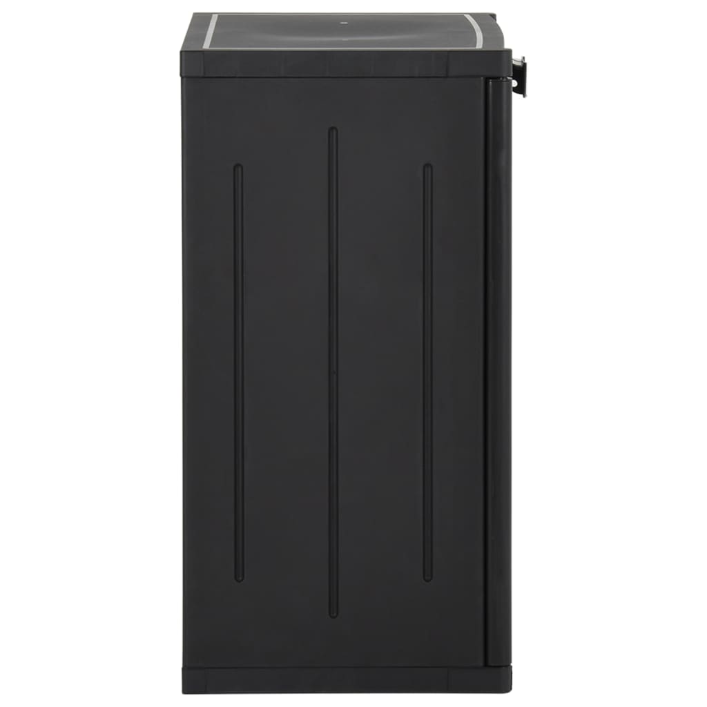 Градински шкаф за съхранение, черен, 65х45х88 см, PP ратан