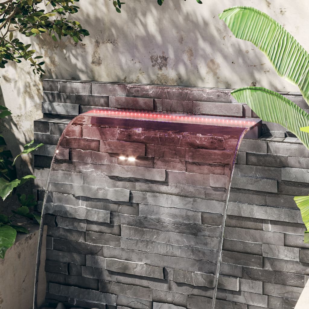 Преливник за водопад с RGB LED, акрил, 90 см