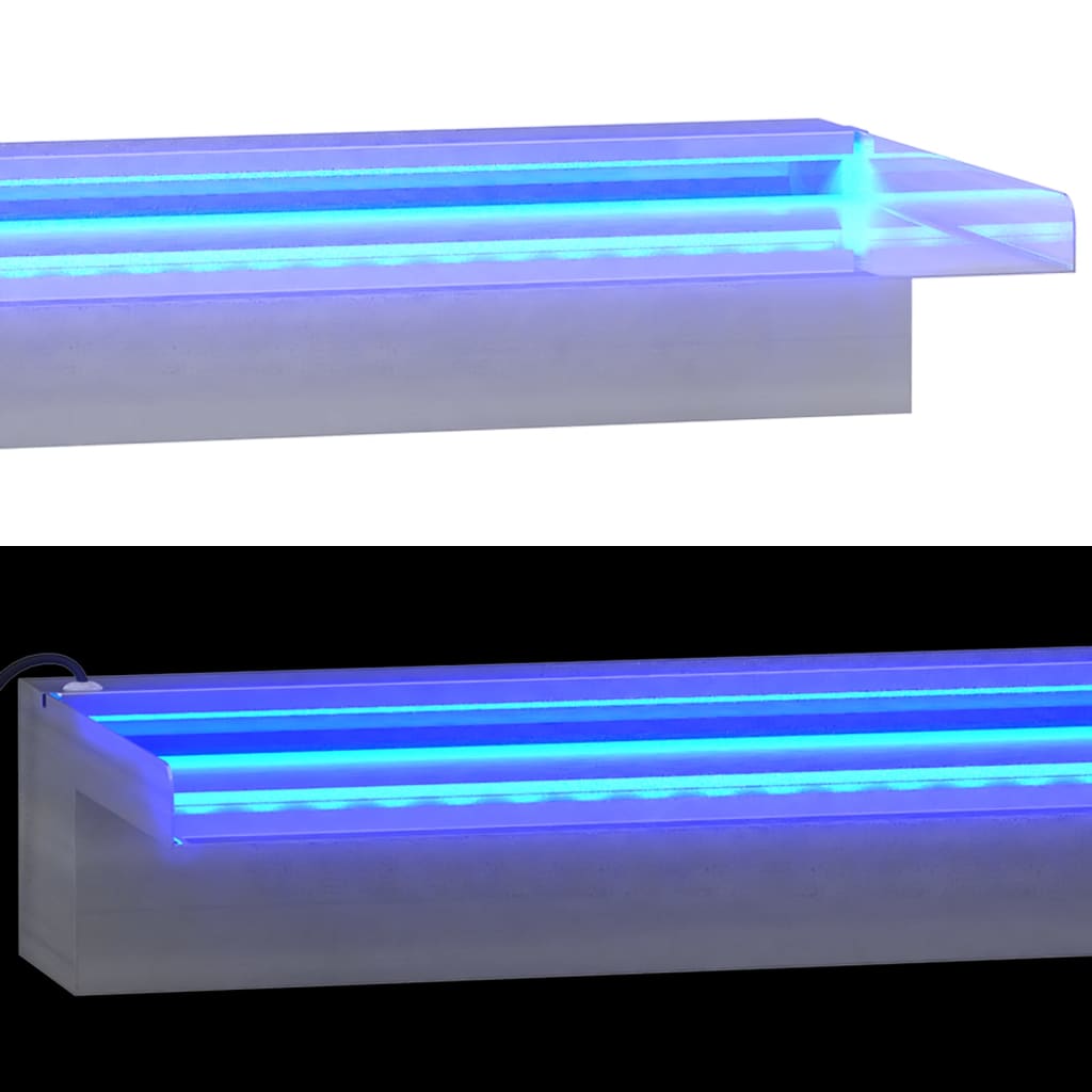 Преливник за водопад с RGB LED, неръждаема стомана, 45 см