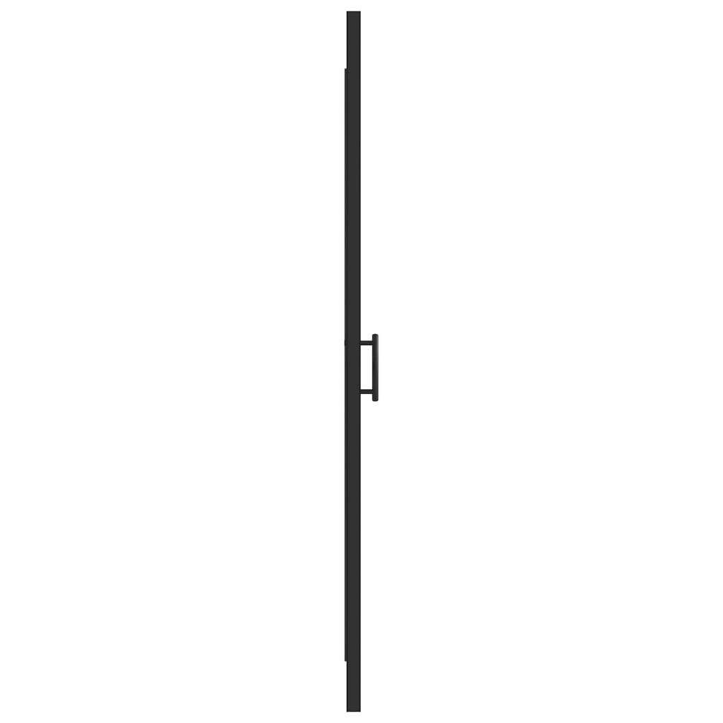 Врата за душ, 91x195 см, полуматирано закалено стъкло, черна