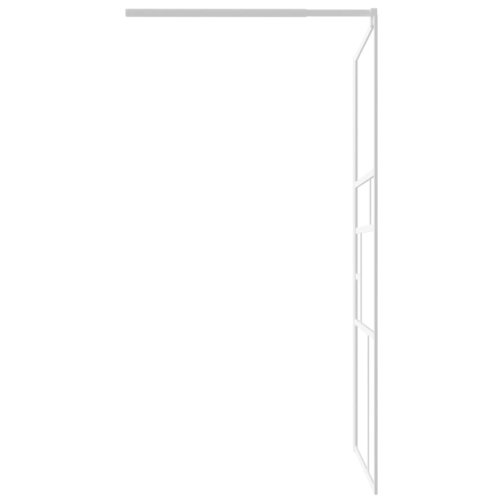 Стена за душ кабина, 100x195 см, ESG стъкло, бяла