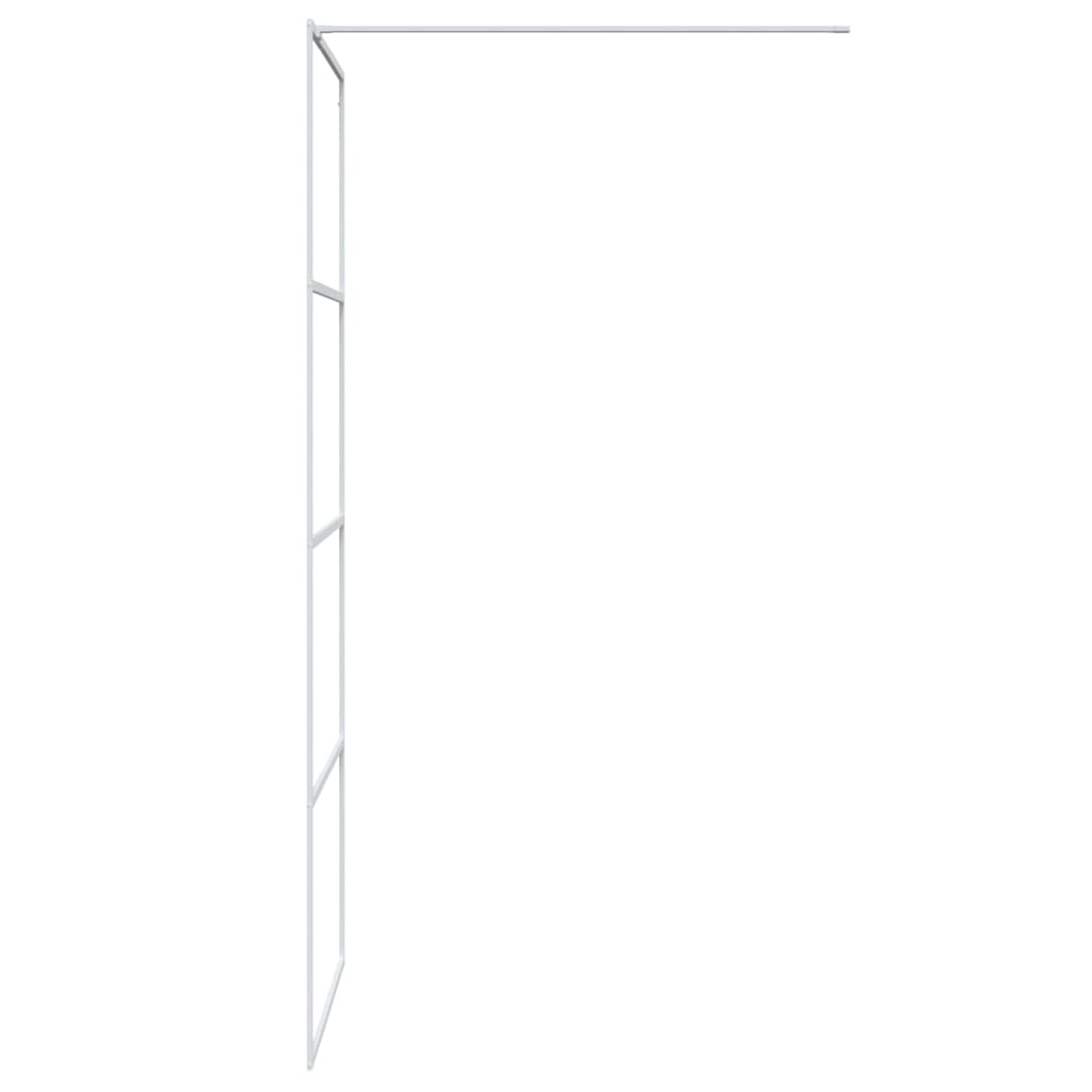 Параван за баня, бял, 80x195 см, прозрачно ESG стъкло