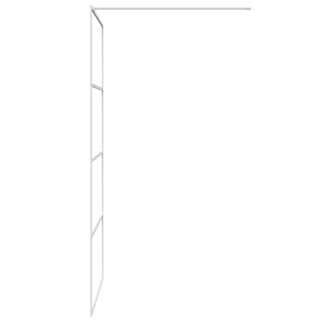 Параван за баня, бял, 100x195 см, прозрачно ESG стъкло