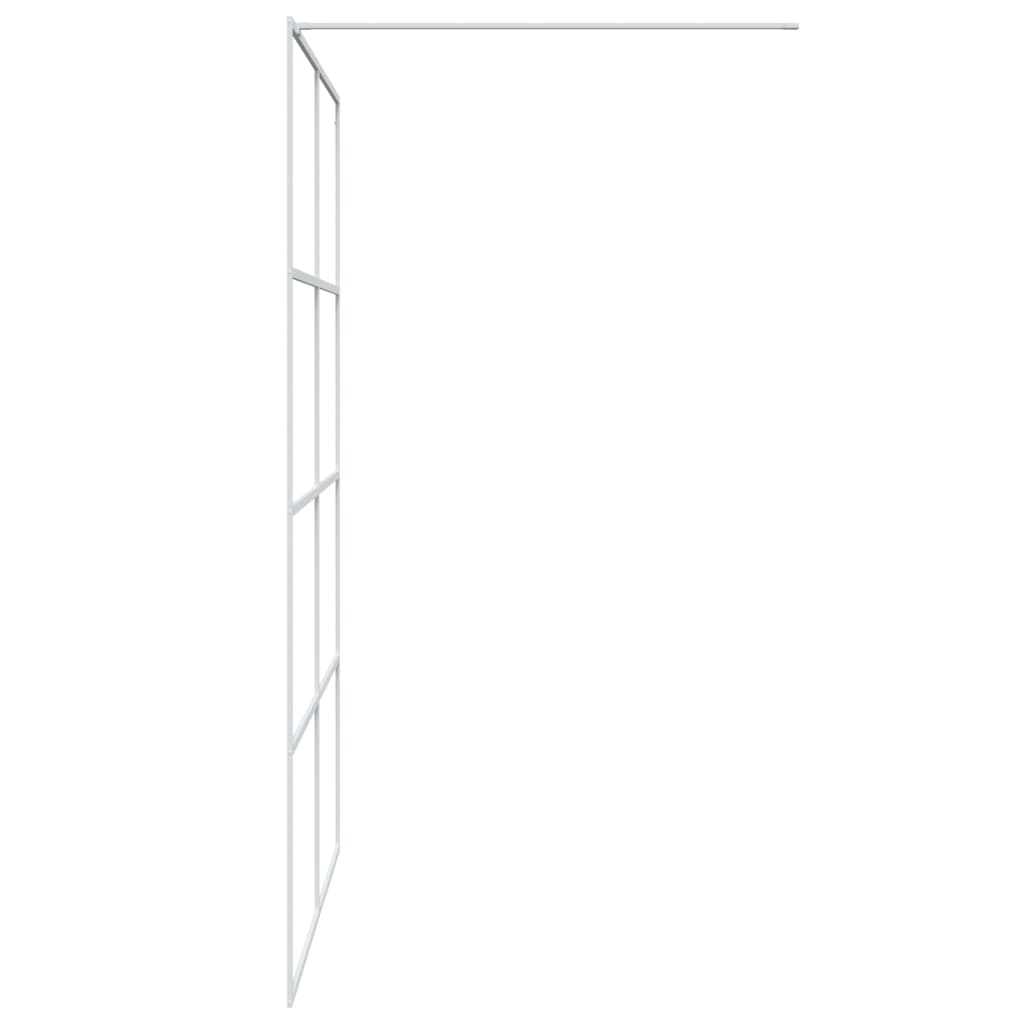 Параван за баня, бял, 140x195 см, прозрачно ESG стъкло